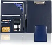 A4 Clipboard Folder, A4 Work Folder Clipboard Folder, Portfolio Folder Binder Interview Resume Legal Document Organizer Padfolio with Clipboard Calculator Notepad Folder Bag for Women Men
