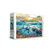 1000pc Harlington Jigsaw Puzzle Laughing Dolphins Kids Marine Life Puzzle 8y+