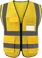 WSLCN High Visibility Safety Vests Hi Vis Vests Night Work Reflective Vest, Yellow