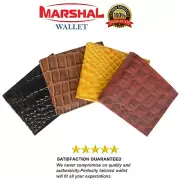 New Mens Bifold Leather Wallet Alligator Crocodile Print Zipper Cards ID Window