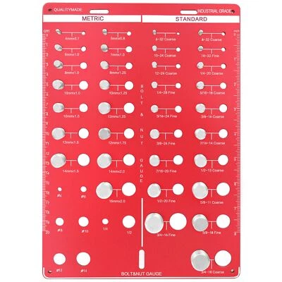 Thread Checker 42 Bolt Size and Thread Gauge Bolt Thread Identifier with 19 S...
