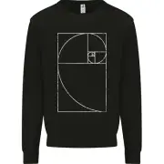 Fibonacci Spiral Golden Geometry Maths Kids Sweatshirt Jumper
