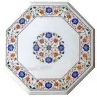 Semi Precious Stone Inlay Work Sofa Side Table for Hotel Marble Coffee Table Top