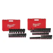 SHOCKWAVE 1/2 in. Drive SAE 6 Point Impact Socket Set (19-Piece) with 3/8 in.