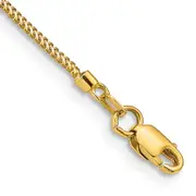 14K Yellow Gold 8 inch .9mm Franco with Lobster Clasp Bracelet