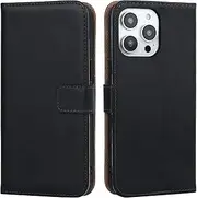 Cavor for iPhone 14 Pro Case 6.1'', iPhone14 Pro case Premium PU Leather Folio Flip Wallet Stand Case Cover Magnetic Closure Phone Cases Book Design with Kickstand Feature & Card Slots-Black