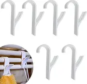 6 Pieces Bath Hook Holder Plastic Heated Towel Rail Radiator Hooks Tubular Bath Hook Holders Crook Grab(White)