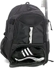 Athletico Youth Lacrosse Bag - Extra Large Lacrosse Backpack - Holds All Lacrosse or Field Hockey Equipment - Two Stick Holders and Separate Cleats Compartment