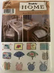 Simplicity Home Vintage Pattern 8696 Place Mats Chair Pads 1999