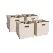 Medium 12-inch Pink Foldable Diamond Patterned Faux Leather Storage Cube Bins
