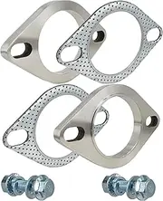 SHINTONES 2.35 Inch 2 Bolt Exhaust Flange and Gasket,Stainless Steel Exhaust Flange Connection Set with Flange Bolts and Nuts(60mm)