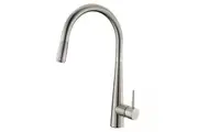 AQUAPERLA Round Pull Out Kitchen Mixer Tap - Brushed Nickel