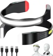 Headlamp, 2 Pack LED Head Lamp & Neck Light USB C Rechargeable,