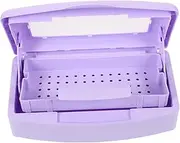 Ipetboom Manicure Tool Cleaning Box Durable Nail Art Tool Tray Storage Case with Lid for Easy Rinsing for Home Professional Use for Eyelash Tweezers and Salon Tools