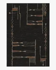 185' x 275' | Machine Washable Runner Rug | Kid & Pet Friendly | Indoor Rug | Nisa Ink Black Flatwoven Rug by Architectural Digest | Ruggable