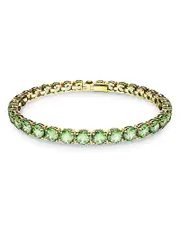 Swarovski Matrix Blue Crystal Small Tennis Bracelet in Gold Tone