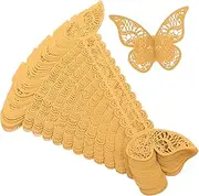 DINHEAROM 50pcs Flower Paper Clip Napkin Rings Butterfly Buckle Decorative Holders for Wedding Party and Banquet