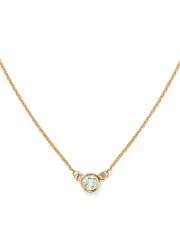 Diamond Bezel Set Pendant Necklace in 14K Yellow Gold, .15 ct. t. w.