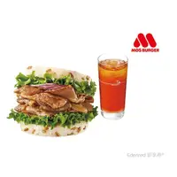 在飛比找momo購物網優惠-【MOS 摩斯漢堡】C526超級大麥薑燒珍珠堡+冰紅茶L(好