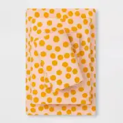 Room Essentials Brushed Cotton Polka Dot Full Sheet Set, Orange