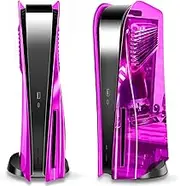 SIKEMAY PS5 Cover Plates with Cooling Vents for Disc Edition, PS5 Face Plate Console Replacement Side Plate Shell Faceplates, Dustproof ABS Protective PS5 Cover Electroplating Purple