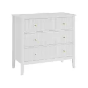 Zara Fluted 3 Drawer Chest White