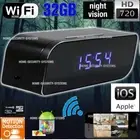 WIFI Home Wireless Alarm Clock Camera 32GB Mobile Phone App Night Vision