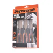 4pc Supercraft Woodwork/Framing Carpentry Tool Set Chisels With Soft Grips