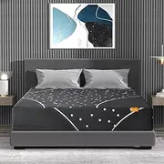 Sweetlove Queen Mattress - Hybrid Mattress Gel Memory Foam, Pocket Spring for Cooling Sleep & Motion Isolation Pressure Relief - Starry Night Grey