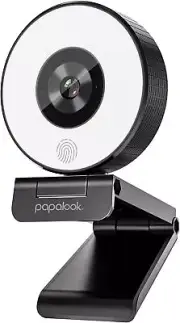 2K Webcam with Ring Light and Privacy Cove Streaming Web Camera Dual Microphones
