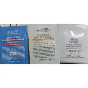 🇺🇲美國KIEHL'S契爾氏試用包✨冰河醣蛋白無油清爽凝凍✨金盞花深層潔面泡沫✨激光極淨白淡斑精華