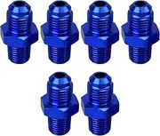 BQLZR Aluminium Pipe Thread Fitting Adapter AN6 Male Flare to Male 1/4" NPT Pack of 6