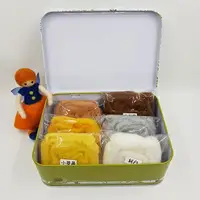 在飛比找樂天市場購物網優惠-西班牙細軟短纖小鐵盒魅惑的珠寶盒組合diy材料包 羊毛氈材料