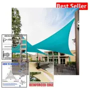 Customizable 6' Turquoise Triangle Sun Shade Sail - Heavy Duty & UV Resistant
