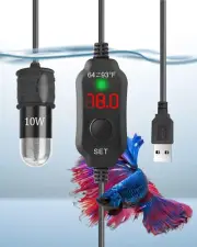 Adjustable 10W Betta Heater Small Aquarium Heater Submersible Fish Tank Heater 5