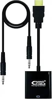 High Definition HDMI/M Converter to SVGA/H with 3.5/H Audio Output Black Cable Length 10cm Ideal for Connecting HDMI Devices to VGA Displays