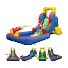 PicassoTiles KC108 Water Slide Park Inflatable Bouncing House w/Pool Area (Sp...