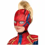 Captain Marvel Avenger Superhero Womens Costume Fabric Mask Headpiece & Mohawk