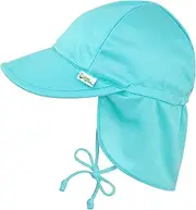 i Play. by Green Sprouts Baby & Toddler Breathable Flap Hat All-Day, UPF 50+ Sun Protection Wet or Dry