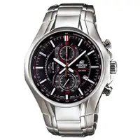 在飛比找PChome24h購物優惠-CASIO EDIFICE 雅緻科技三眼時尚運動錶(黑)