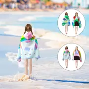 Hooded Towel with Buttons Cotton Bath Poncho Towel Highly Absorbent Kids tiRWi