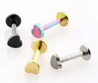 4mm Love Heart Shape Helix Tragus Earring Stud Labret Bar Internally Threaded