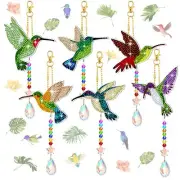 6 Pcs 5D Rhinestone Diamond Painting Art Kits Wind Chimes Suncatchers for Adults
