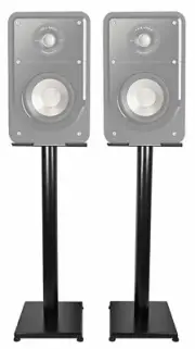 Black 29" Steel Bookshelf Speaker Stands For Polk Audio S20 Bookshelf Speakers
