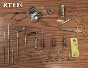 18 Piece Fly Tying Tool Kit w/Ceramic Bobbins, Curved & Straight Scissors KT114