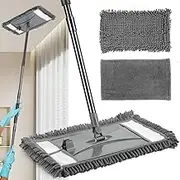 VOUBIEN Wall & Ceiling Cleaner Mop with Long Metal Handle, 2 Reusable Microfiber Mops, Grey, For Walls, Floors, and Ceilings