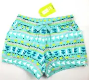 Crazy 8 Girls Toddler Elastic Knit Bloomer Shorts Aruba Blue Geo Print, 18-24M