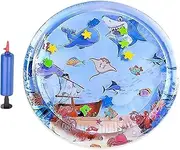 Jubepk Pet Water Bed, Colorful Kid Play Mat with Inflator, Inflatable Sensory Playing Bed, Portable Pet Supplies, 39.37x39.37 inch, Ideal for Hot Weather, Outdoor Use, Comfort, Multicolor