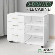Modern File Cabinet Office Filing Storage Furniture 3 Drawers Document Organiser