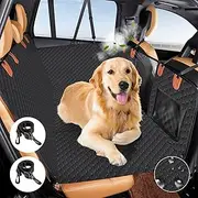 Hard Bottom Dog Car Seat Cover,350lbs High Load-Bearing Dog Seat Cover,100% Waterproof Pet Car Hammock Dog Car Seat Extender,Wear-Resistant,Foldable Odourless Dog Car Hammock for Car, SUV, Truck